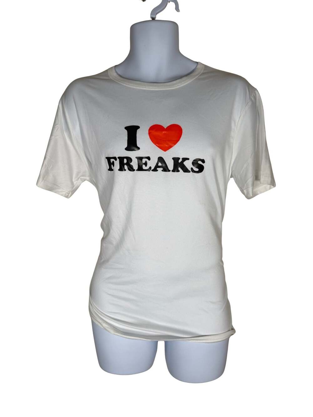 I Love Freaks White Tee Mens Medium